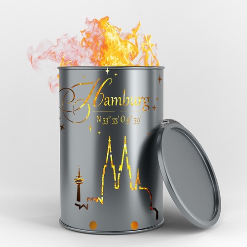 Feuertonne mit hamburg - -,