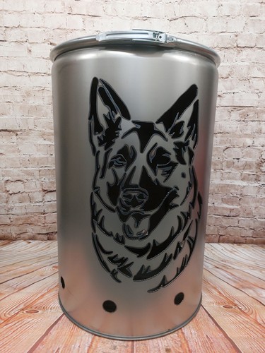 Feuertonne mit schäferhund - mit,