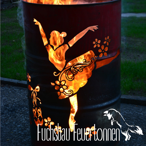 Feuertonne mit ballerina - feuertonne,