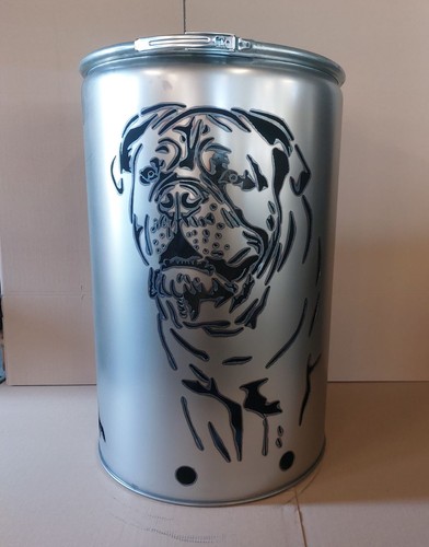 Feuertonne mit bordeauxdogge - mit,